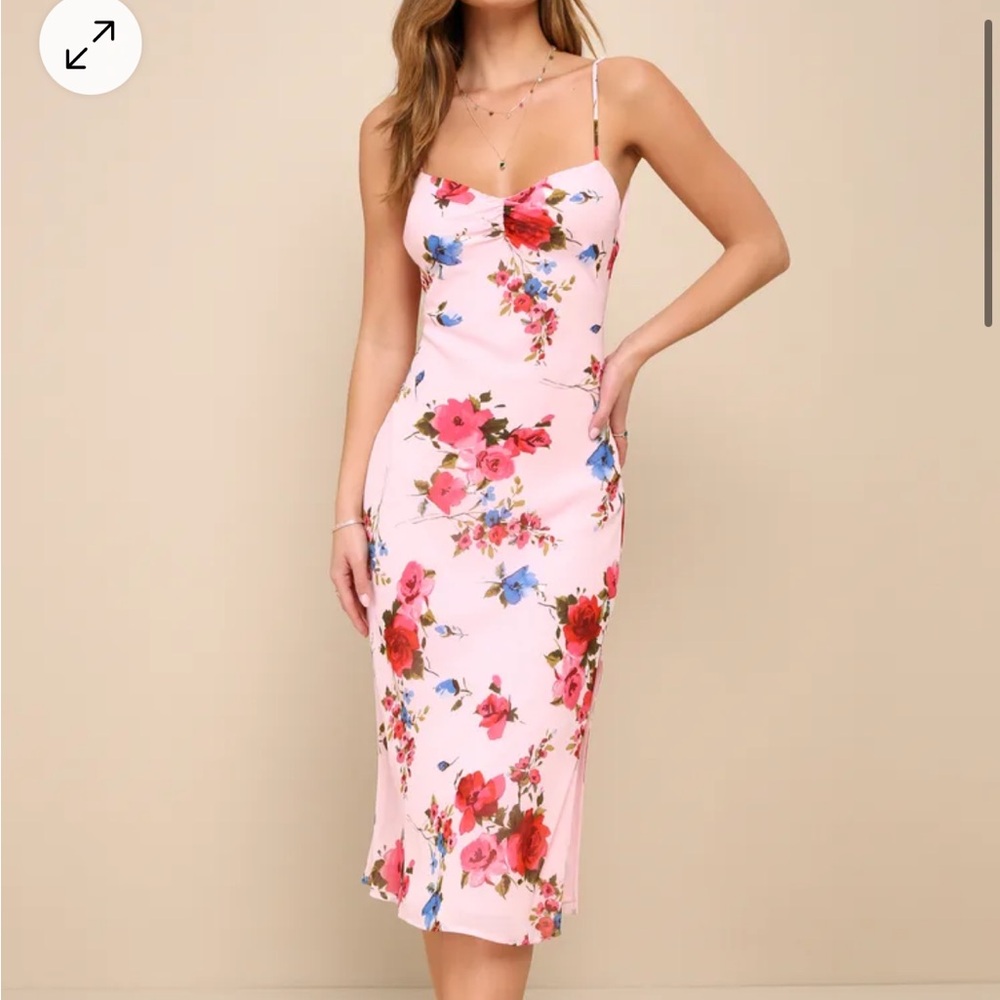 lulus size small light pink floral dress